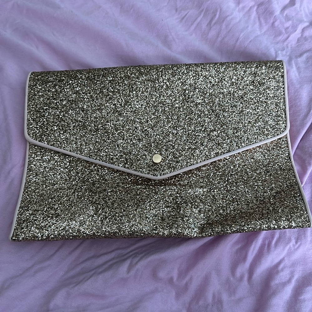 A New Day Pink Glitter Envelope Clutch
